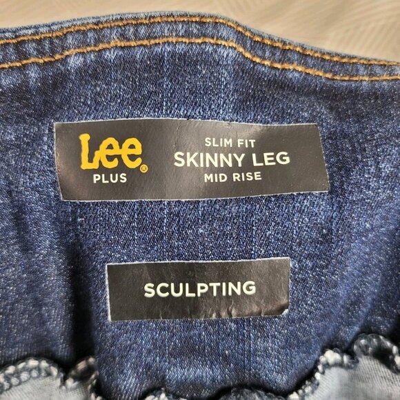 Lee Jegging Jeans 16W Petite Short Slim Fit Skinny Leg Mid Rise Sculpting 16 - Picture 4 of 5